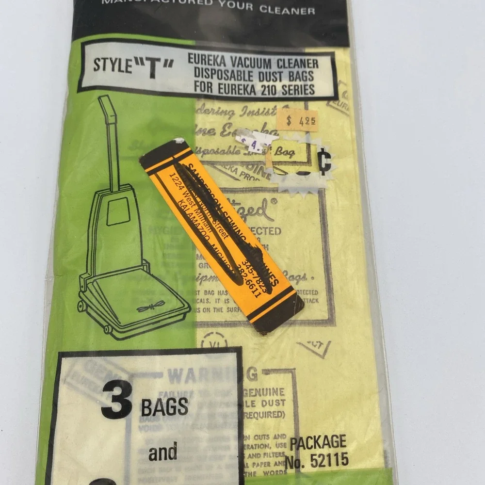 Eureka Vacuum‎ Bags Style T Genuine Nos VTG 3 Bags 2 Filters 210 Series